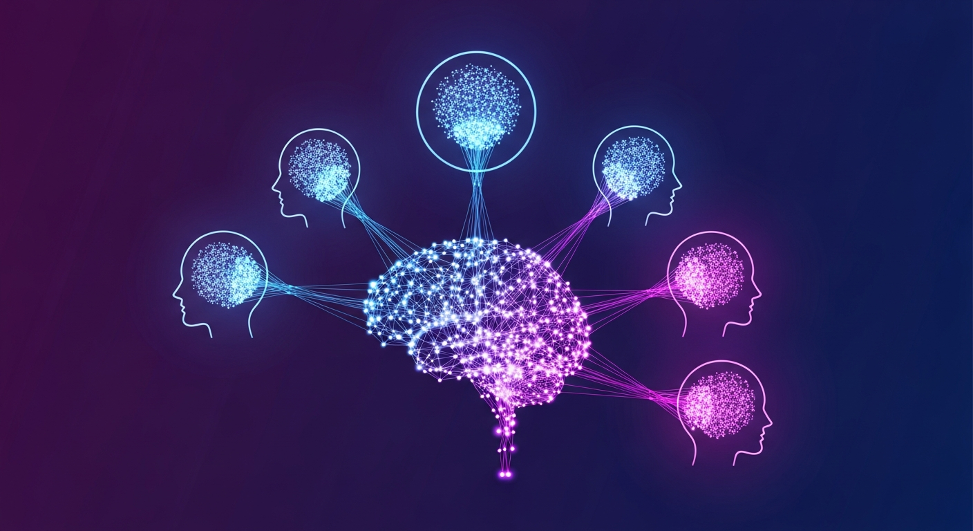 Multi-headed AI analysis visualization